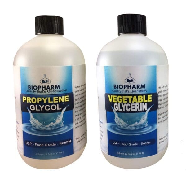 Propylene Glycol and Vegetable Glycerin Combo: 500 mL each; Food-Grade, Kosher
